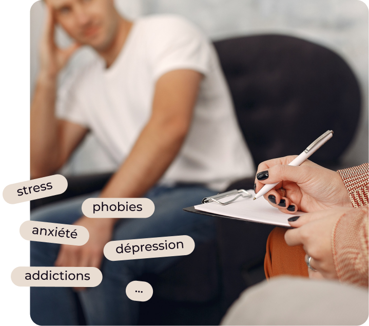 stress, phobies, anxiété, dépression, addictions